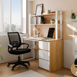 Φοιτητικό πακέτο επίπλων γραφείου Master pakoworld σετ 2τεμ (120x50x144εκ)