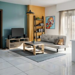 Φοιτητικό πακέτο επίπλων σαλονιού Ease pakoworld σετ 3τεμ (167x77x73εκ)