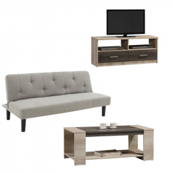 Φοιτητικό πακέτο επίπλων σαλονιού Ease pakoworld σετ 3τεμ (167x77x73εκ)