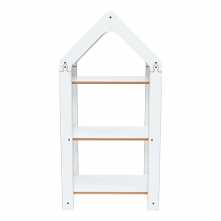 Ραφιέρα Montessori Zoilen I pakoworld λευκό-ροζ mdf 50x30x100εκ
