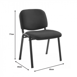 Καρέκλα επισκέπτη στοιβαζόμενη Anilian pakoworld μαύρο ύφασμα-πόδι μαύρο μέταλλο 55x44x77εκ Καρέκλα επισκέπτη στοιβαζόμενη Anilian pakoworld μαύρο ύφασμα-πόδι μαύρο μέταλλο 55x44x77εκ