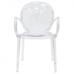 Πολυθρόνα Flair pakoworld PC διαφανές (58x52x87εκ)