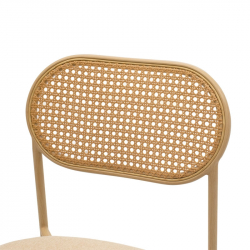 Καρέκλα James pakoworld pe rattan ύφασμα μπεζ-μέταλλο φυσικό (46,5x50x79,5εκ)