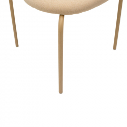 Καρέκλα James pakoworld pe rattan ύφασμα μπεζ-μέταλλο φυσικό (46,5x50x79,5εκ)