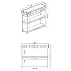 Κονσόλα PWF-0629 pakoworld λευκό-μαύρο 102x32x83εκ