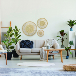 Διακοσμητικό τοίχου Lela pakoworld σετ 3 τεμαχίων φυσικό (38x0,3x38εκ)