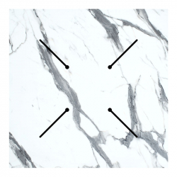 Επιφάνεια τραπεζιού Melody pakoworld HPL λευκό μαρμάρου 70x70εκ πάχους 12mm (70x70x12εκ)