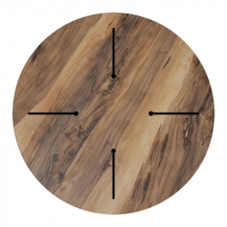 Επιφάνεια τραπεζιού Noble pakoworld HPL καρυδί Φ60εκ πάχους 12mm (60x60x1,2εκ)