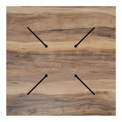 Επιφάνεια τραπεζιού Noble pakoworld HPL καρυδί 69x69εκ πάχους 12mm (69x69x1,2εκ)