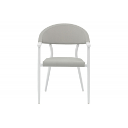 Πολυθρόνα Pino pakoworld αλουμίνιο λευκό-textilene γκρι (56x62x77εκ)