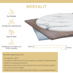 Επιφάνεια τραπεζιού Scenic pakoworld Werzalit μαύρο 80x80εκ πάχους 35mm (80x80x3,5εκ)