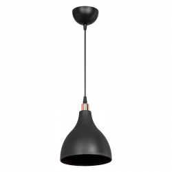 Φωτιστικό οροφής μονόφωτο Lofty pakoworld Ε27 μαύρο Φ18x22εκ