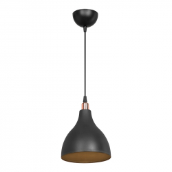 Φωτιστικό οροφής μονόφωτο Lofty pakoworld Ε27 μαύρο Φ18x22εκ