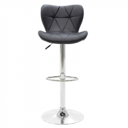 Σκαμπό μπαρ Coozy pakoworld pu σε μαύρο χρώμα σκελετός χρωμίου (46x47x90εκ)