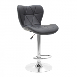 Σκαμπό μπαρ Coozy pakoworld pu σε μαύρο χρώμα σκελετός χρωμίου (46x47x90εκ)