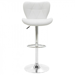 Σκαμπό μπαρ Coozy pakoworld pu σε λευκό χρώμα σκελετός χρωμίου (46x47x90εκ)