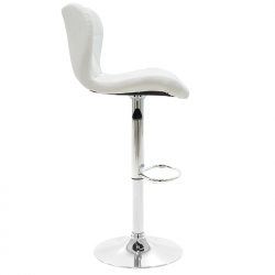 Σκαμπό μπαρ Coozy pakoworld pu σε λευκό χρώμα σκελετός χρωμίου (46x47x90εκ)