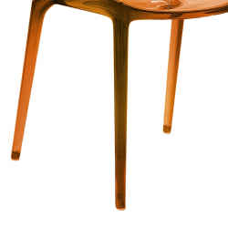 Καρέκλα Sawyer pakoworld PC καφέ διαφανές (51x50x88εκ)