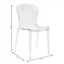 Καρέκλα Sawyer pakoworld PC καφέ διαφανές (51x50x88εκ)