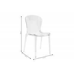 Καρέκλα Sawyer pakoworld PC καφέ διαφανές (51x50x88εκ)