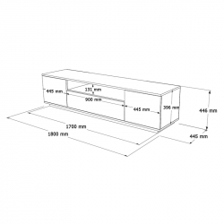 Έπιπλο τηλεόρασης Soren pakoworld sonoma-ανθρακί 180x.44.5x44.6εκ