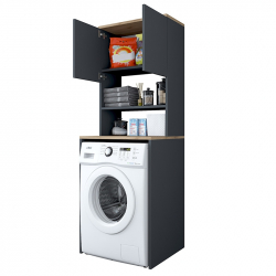 Σετ μπάνιου Rasmus pakoworld ανθρακί-φυσικό 65x60x183.6εκ. (65x60x183,6εκ)
