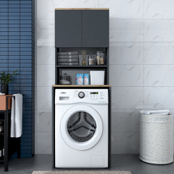 Σετ μπάνιου Rasmus pakoworld ανθρακί-φυσικό 65x60x183.6εκ. (65x60x183,6εκ)