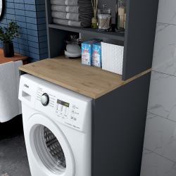 Σετ μπάνιου Rasmus pakoworld ανθρακί-φυσικό 65x60x183.6εκ. (65x60x183,6εκ)