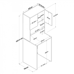Σετ μπάνιου Rasmus pakoworld ανθρακί-φυσικό 65x60x183.6εκ. (65x60x183,6εκ)
