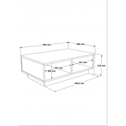 Τραπέζι σαλονιού Thunder pakoworld ανθρακί antique-γκρι antique 90x60x31.5εκ
