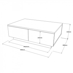 Τραπέζι σαλονιού Thunder pakoworld sonoma-λευκό 90x60x31.5εκ