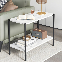 Βοηθητικό τραπέζι Mara MDF λευκό μαρμάρου-μαύρο 80x40x55cm (80x40x55εκ)