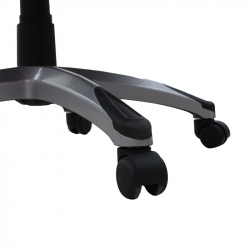 Καρέκλα γραφείου διευθυντή Lockie pakoworld με PU μαύρο-ύφασμα γκρι (63,5x76,7x122,5εκ)