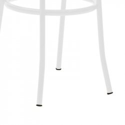 Καρέκλα Βιέννης pakoworld pe rattan μπεζ-μέταλλο λευκό (40x47x85εκ)