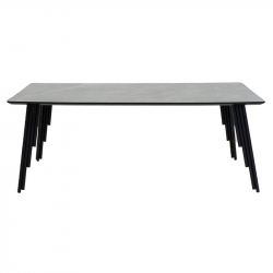 Τραπέζι σαλονιού Lifo pakoworld MDF ανθρακί cement-μαύρο 120x60x45εκ