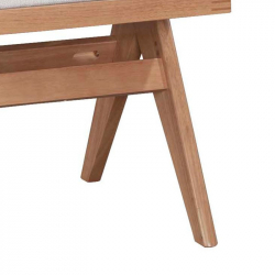 Καρέκλα Winslow pakoworld ξύλο rubberwood ανοικτό καρυδί-pvc rattan φυσικό-ύφασμα γκρι (46,5x55,8x82εκ)