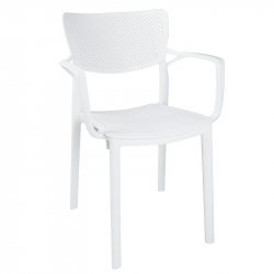 Πολυθρόνα Frontline pakoworld PP λευκό (56x50x83εκ)