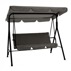 Κούνια Globo pakoworld μέταλλο μαύρο-ύφασμα ανθρακί (170x110x152εκ)