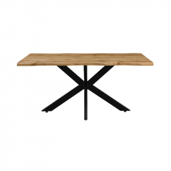 Tραπέζι Gilman pakoworld MDF sonoma-μαύρο 150x90x75εκ