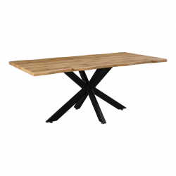 Tραπέζι Gilman pakoworld MDF sonoma-μαύρο 180x90x75εκ