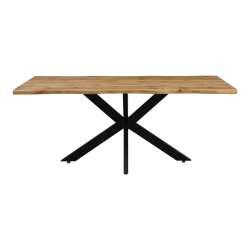 Tραπέζι Gilman pakoworld MDF sonoma-μαύρο 180x90x75εκ
