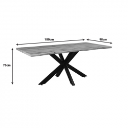 Tραπέζι Gilman pakoworld MDF sonoma-μαύρο 180x90x75εκ