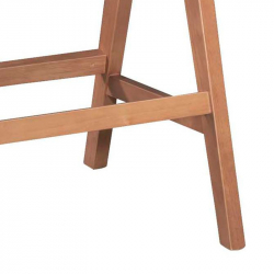 Σκαμπό bar Winslow pakoworld ξύλο rubberwood ανοικτό καρυδί-pvc rattan φυσικό-ύφασμα γκρι (51,5x53,6x100εκ)