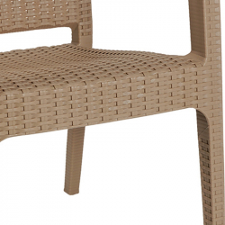 Πολυθρόνα Halcyon pakoworld PP cappucino (57,5x59,5x86εκ)