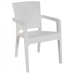 Πολυθρόνα Halcyon pakoworld PP λευκό (57,5x59,5x86εκ)
