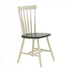 Καρέκλα Larus pakoworld φυσικό ξύλo rubberwood ανθρακί-λευκό 50x49x90εκ. (50x49x90εκ)