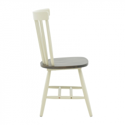 Καρέκλα Larus pakoworld φυσικό ξύλo rubberwood ανθρακί-λευκό 50x49x90εκ. (50x49x90εκ)