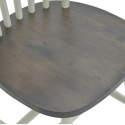 Καρέκλα Larus pakoworld φυσικό ξύλo rubberwood ανθρακί-λευκό 50x49x90εκ. (50x49x90εκ)