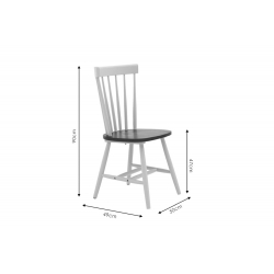 Καρέκλα Larus pakoworld φυσικό ξύλo rubberwood ανθρακί-λευκό 50x49x90εκ. (50x49x90εκ)