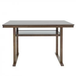 Τραπέζι μπαρ Tenor pakoworld φυσικό ξύλο rubberwood-ΜDF καρυδί 150x90x91.5εκ